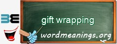 WordMeaning blackboard for gift wrapping